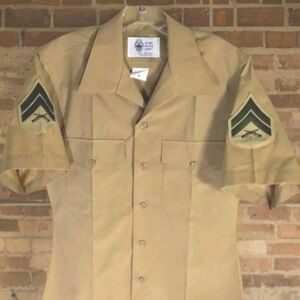 NWOT Defence Logistics Agency Shirt, Size 15,Button Up,Khaki Tan